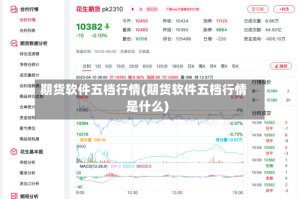 期货软件五档行情(期货软件五档行情是什么)