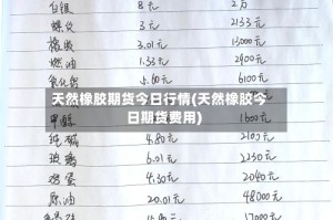 天然橡胶期货今日行情(天然橡胶今日期货费用)