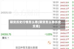 期货历史行情怎么看(期货怎么看历史交易)