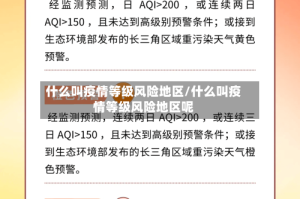 什么叫疫情等级风险地区/什么叫疫情等级风险地区呢