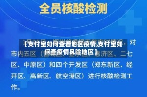 【支付宝如何查看地区疫情,支付宝如何查疫情风险地区】