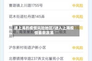 进上海的疫情风险地区/进入上海疫情最新政策