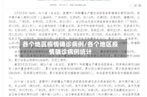 各个地区疫情确诊病例/各个地区疫情确诊病例统计