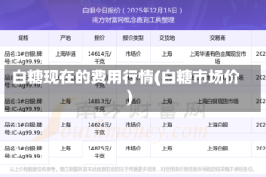 白糖现在的费用行情(白糖市场价)
