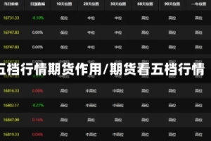 五档行情期货作用/期货看五档行情
