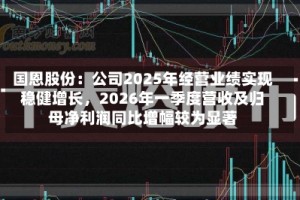 国恩股份：公司2025年经营业绩实现稳健增长，2026年一季度营收及归母净利润同比增幅较为显著