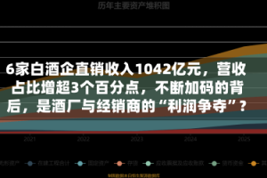 6家白酒企直销收入1042亿元，营收占比增超3个百分点，不断加码的背后，是酒厂与经销商的“利润争夺”？