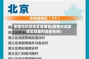疫情中风险地区健康码(疫情中风险地区健康码会变色吗)