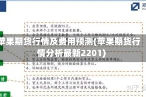 苹果期货行情及费用预测(苹果期货行情分析最新2201)