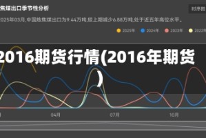 2016期货行情(2016年期货)