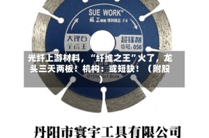 光纤上游材料，“纤维之王”火了，龙头三天两板！机构：或短缺！（附股）