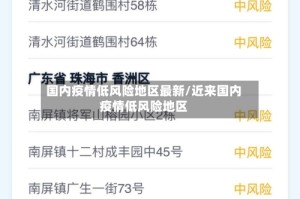 国内疫情低风险地区最新/近来国内疫情低风险地区