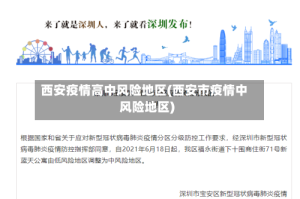 西安疫情高中风险地区(西安市疫情中风险地区)