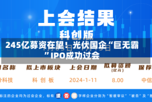 245亿募资在望！光伏国企“巨无霸”IPO成功过会