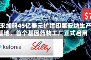 礼来加码45亿美元扩建印第安纳生产基地，首个基因药物工厂正式启用
