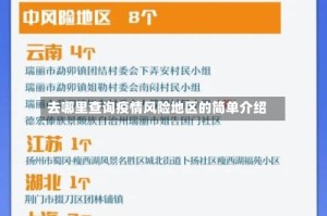 去哪里查询疫情风险地区的简单介绍