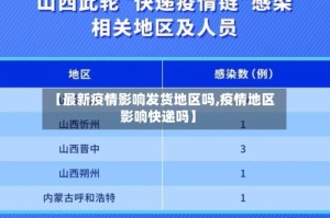 【最新疫情影响发货地区吗,疫情地区影响快递吗】