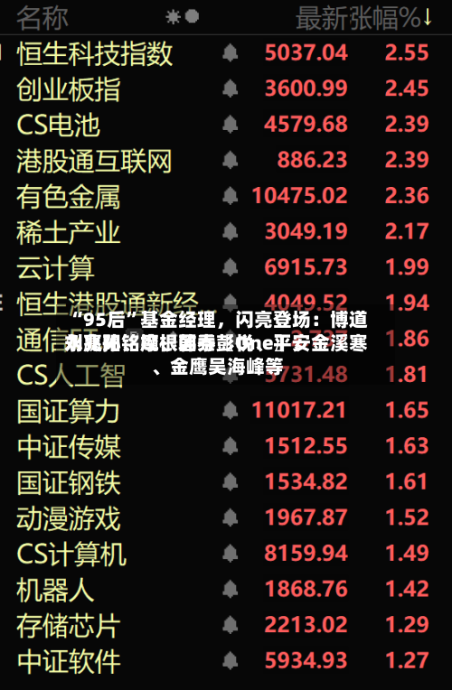 “95后”基金经理	，闪亮登场：博道刘兆阳、摩根韩秀〖One〗、永赢孙铭婉	、国泰彭悦、平安金溪寒、金鹰吴海峰等-第2张图片