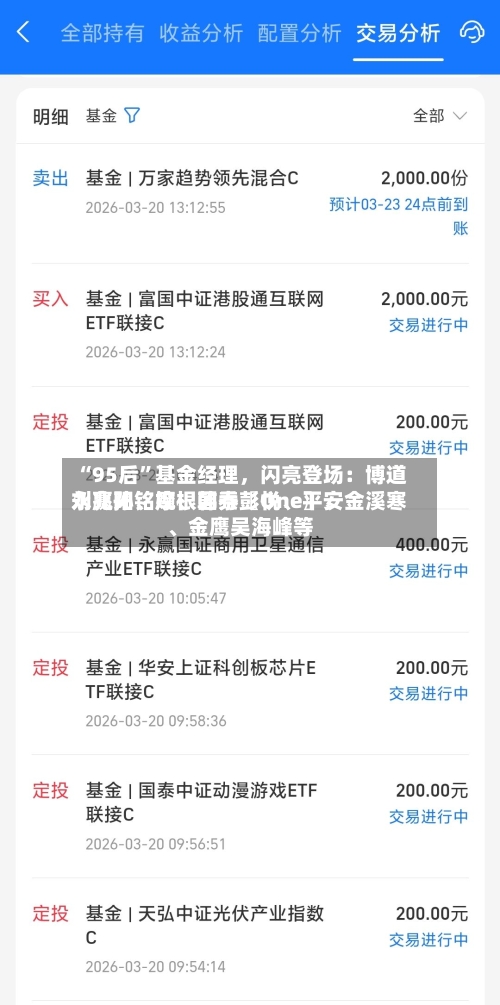 “95后”基金经理，闪亮登场：博道刘兆阳、摩根韩秀〖One〗	、永赢孙铭婉、国泰彭悦、平安金溪寒	、金鹰吴海峰等-第1张图片