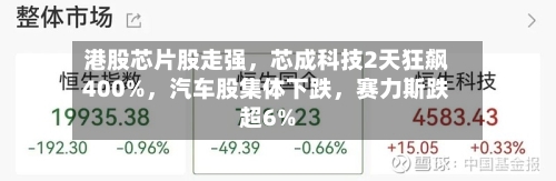 港股芯片股走强，芯成科技2天狂飙400%，汽车股集体下跌	，赛力斯跌超6%-第1张图片
