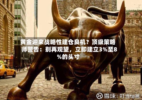 黄金迎来战略性建仓良机？顶级策略师警告：别再观望	，立即建立3%至8%的头寸-第1张图片