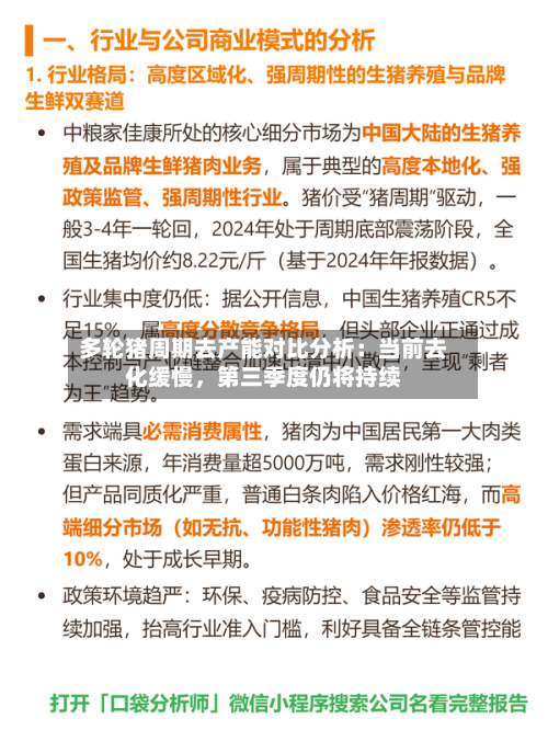 多轮猪周期去产能对比分析：当前去化缓慢	，第三季度仍将持续-第1张图片