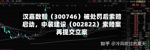 汉嘉数智（300746）被处罚后索赔启动，中装建设（002822）索赔案再提交立案-第1张图片