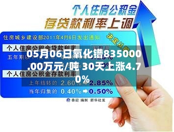 05月06日氧化镨835000.00万元/吨 30天上涨4.70%-第1张图片