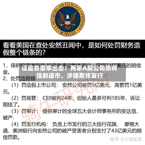 证监会重拳出击！两家A股公司恐将强制退市	，涉嫌欺诈发行-第2张图片