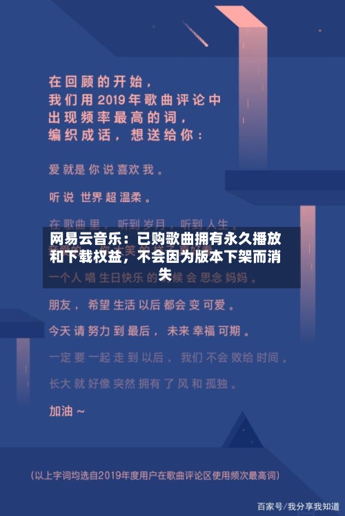 网易云音乐：已购歌曲拥有永久播放和下载权益，不会因为版本下架而消失-第1张图片
