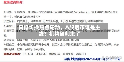 高低切换热点轮动	，A股后市谁是主线？机构研判来了-第1张图片
