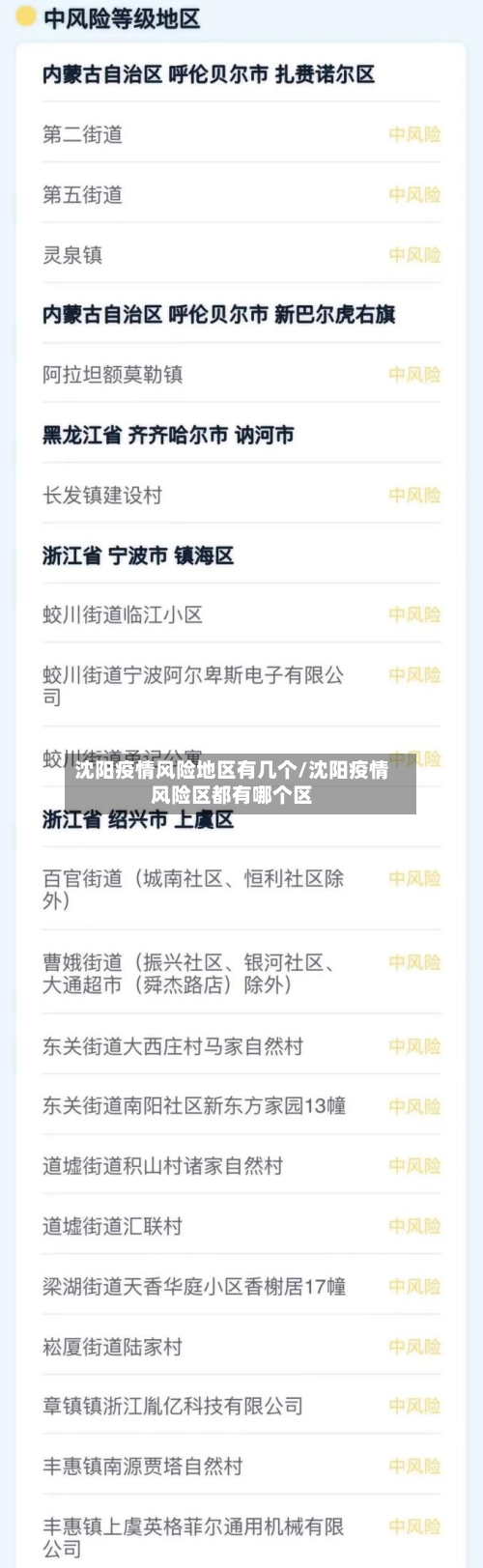 沈阳疫情风险地区有几个/沈阳疫情风险区都有哪个区-第2张图片