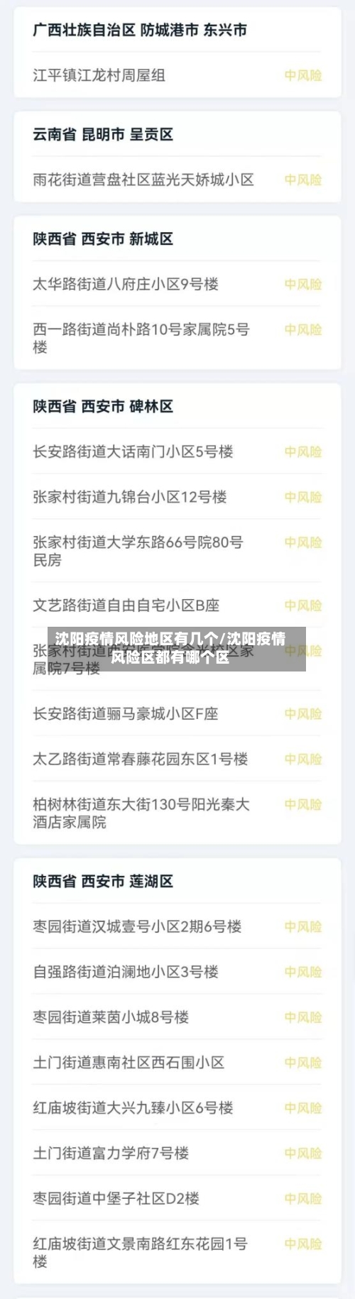 沈阳疫情风险地区有几个/沈阳疫情风险区都有哪个区-第1张图片