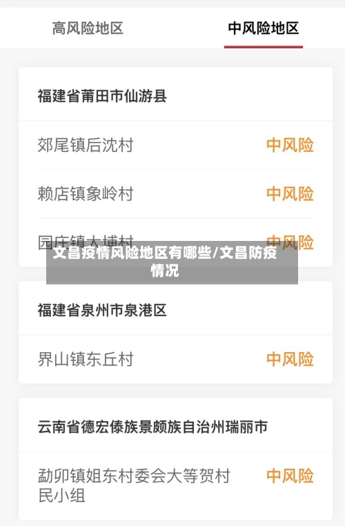 文昌疫情风险地区有哪些/文昌防疫情况-第1张图片