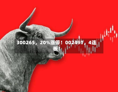 300265，20%涨停！002491	，4连板！-第3张图片