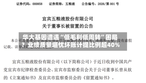 华大基因遭遇“低毛利低周转	”困局？业绩质量堪忧坏账计提比例超40%-第1张图片